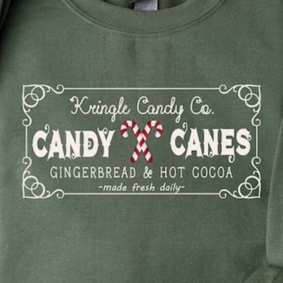 Retro Christmas Sweatshirt Kringle Candy Co Christmas Candy Sweatshirt 90 - Picture 2 of 5